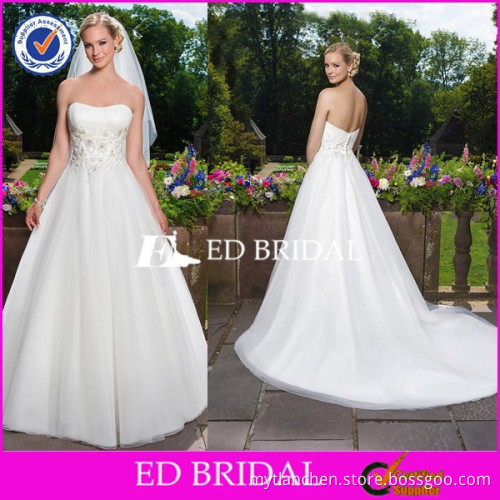 CE1277 New Arrival A-Line Strapless Appliques Lace Ball Gown Wedding Dresses Pictures